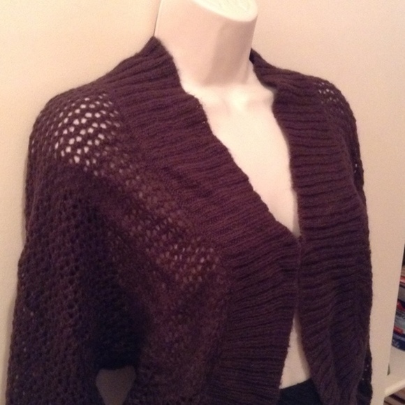 đť…şANN TAYLOR LOFT Chocolate Brown Open Cardigan NWT! Size S/P - Picture 2 of 5
